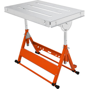 Welding Table 30"x20" | 400lbs Capacity | Adjustable Height & Tilt | Folding Steel Workbench with Guide Rails & Wheels