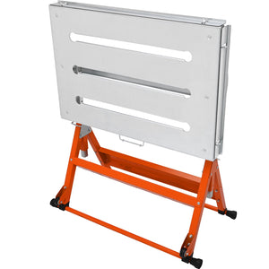 Welding Table 30"x20" | 400lbs Capacity | Adjustable Height & Tilt | Folding Steel Workbench with Guide Rails & Wheels