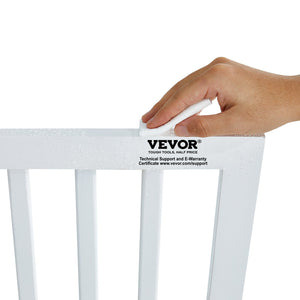 Freestanding Dog Gate 24"H x 60"W | 3-Panel Folding Pet Barrier | Expandable Indoor Dog Gate with Silent Foot Support | White