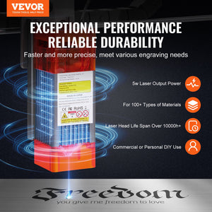 Laser Engraver 5W | 16.1"x15.7" Working Area | 10000mm/min Speed | Eye Protection | For Wood, Metal, Acrylic & More