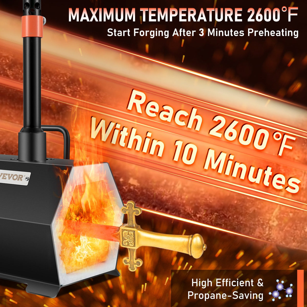 Propane Forge | Single Burner Blacksmith Farrier Furnace | Knife Making & Metal Forging Kit