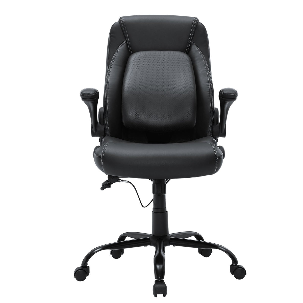 Executive Office Chair | High Back PU Leather with Adjustable Lumbar & Flip-Up Arms