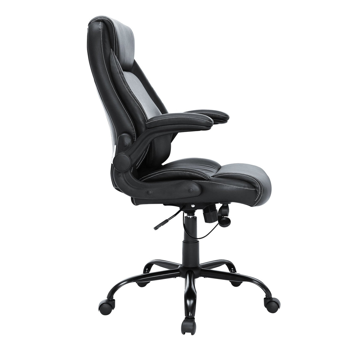 Executive Office Chair | High Back PU Leather with Adjustable Lumbar & Flip-Up Arms