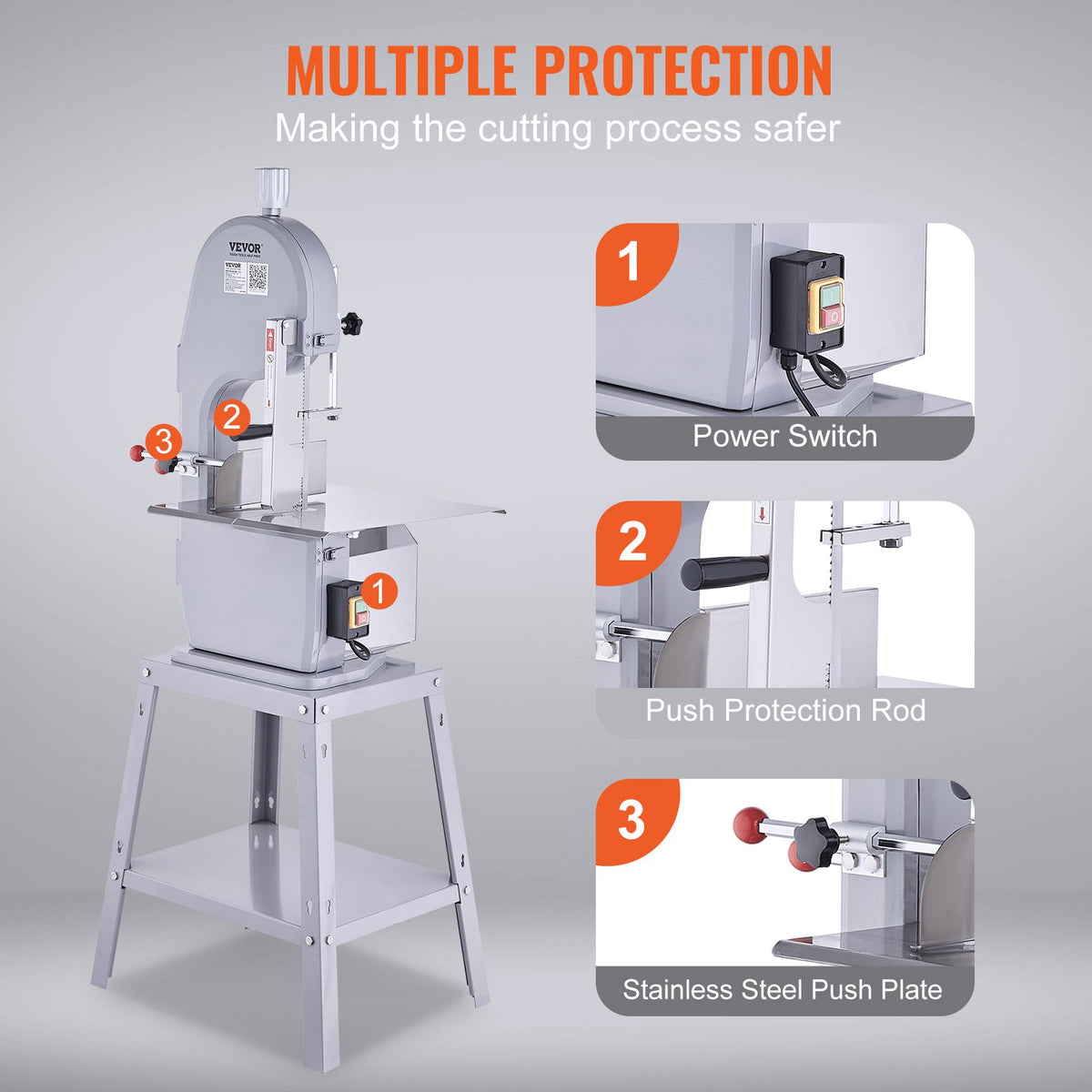 Meat Bandsaw 1500W | Commercial Stainless Steel Bone Saw Machine