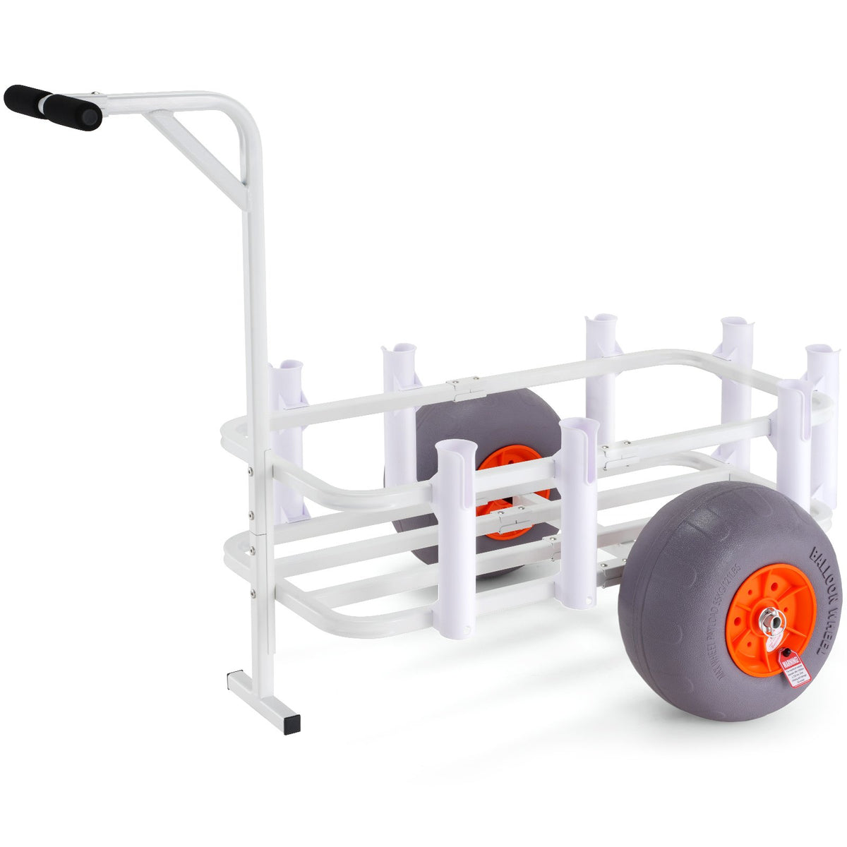 Beach Fishing Cart | 136kg Capacity | Heavy Duty Aluminium Pier Wagon with PU Balloon Wheels & 8 Rod Holders | For Sand, Fishing & Picnic