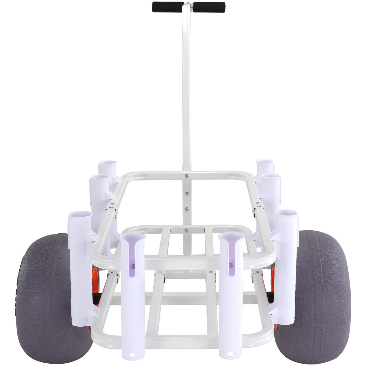 Beach Fishing Cart | 136kg Capacity | Heavy Duty Aluminium Pier Wagon with PU Balloon Wheels & 8 Rod Holders | For Sand, Fishing & Picnic
