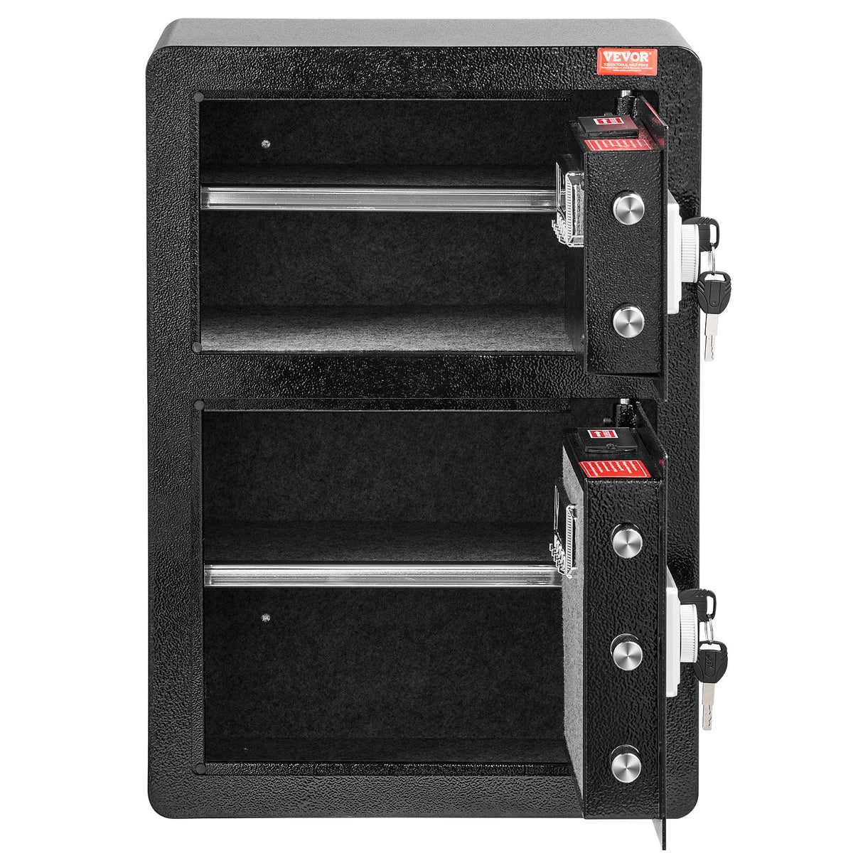Safe Box | Double Door 3.5 cu.ft with Key & Password | Fireproof Bag | Black Security Cabinet