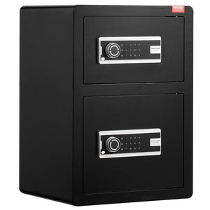 Safe Box | Double Door 3.5 cu.ft with Key & Password | Fireproof Bag | Black Security Cabinet