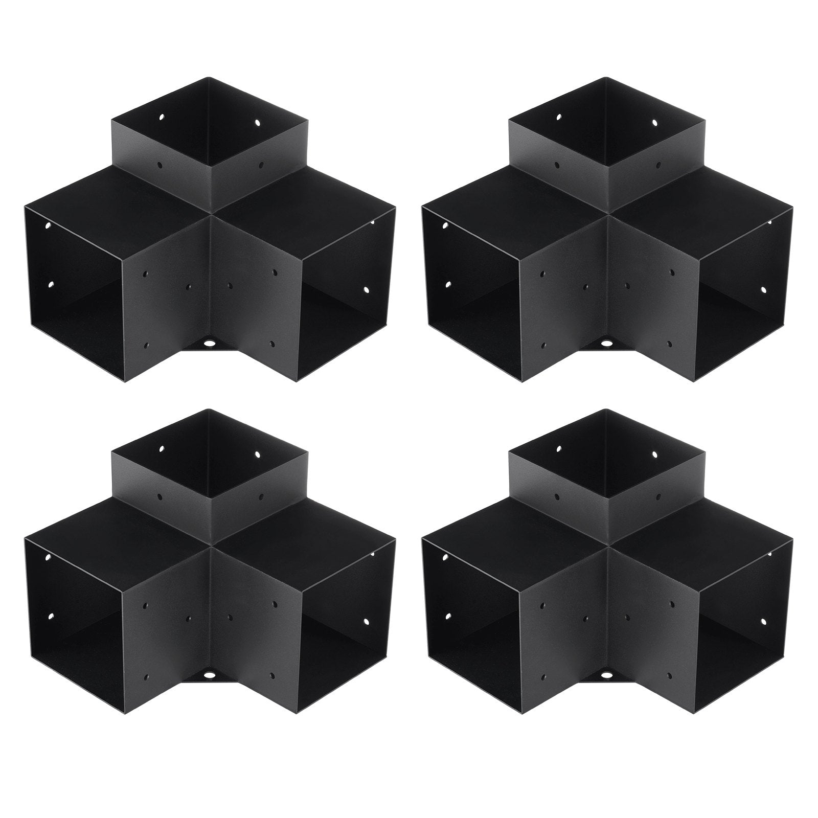 Pergola Bracket Kit 152x152mm | 4 Pack 3-Way Heavy Duty Corner Brackets | For Gazebo, Patio & Log Cabin Wood Beams