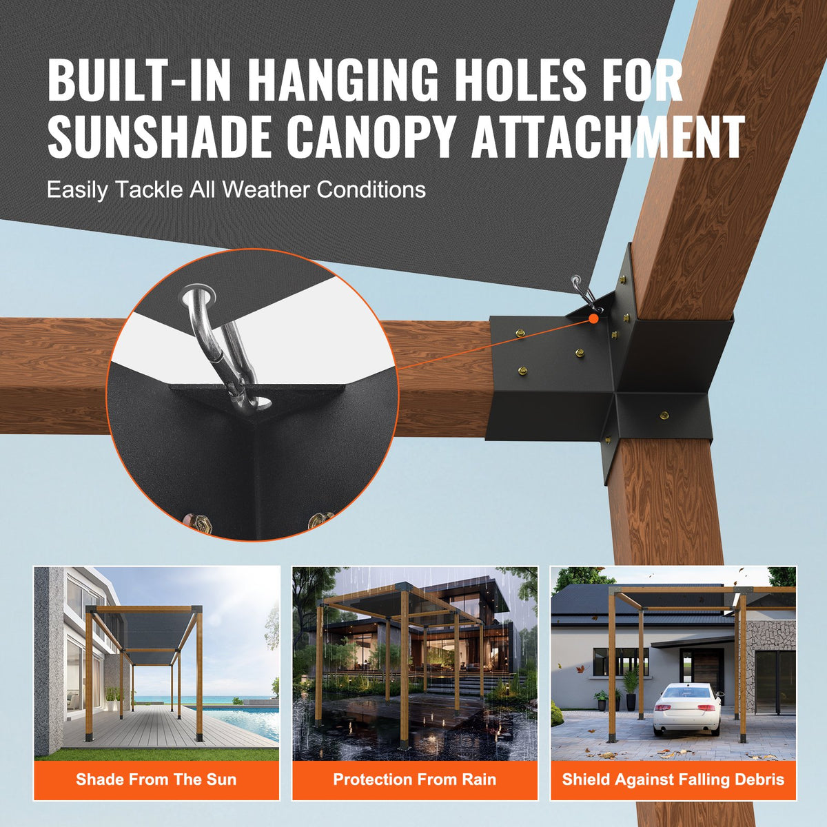 Pergola Bracket Kit 4"x4" | 8pc Heavy Duty Steel Post Base & Corner Set | Outdoor Pergola Hardware