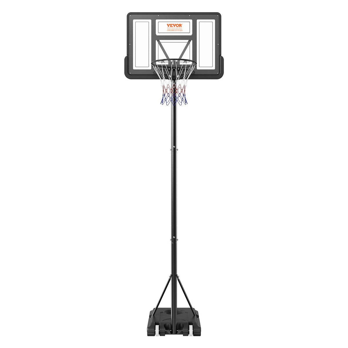 Basketball Hoop Set | 4–10ft Adjustable 44" Backboard Portable Goal with Wheels | Indoor/Outdoor Kids & Adults Use