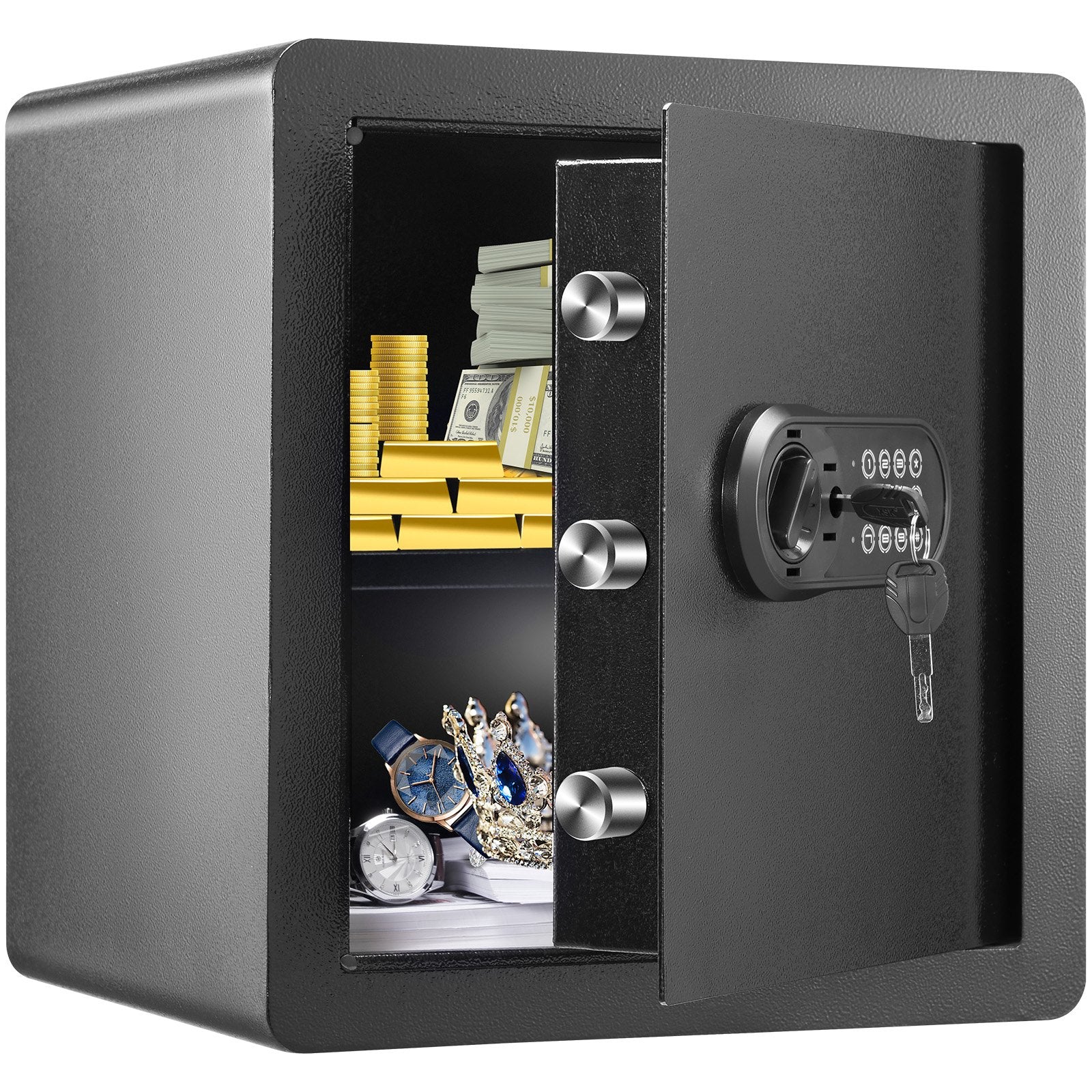 Home Safe | 1.8 cu.ft Steel Security Box | 15.75x13x16.9" for Cash & Valuables