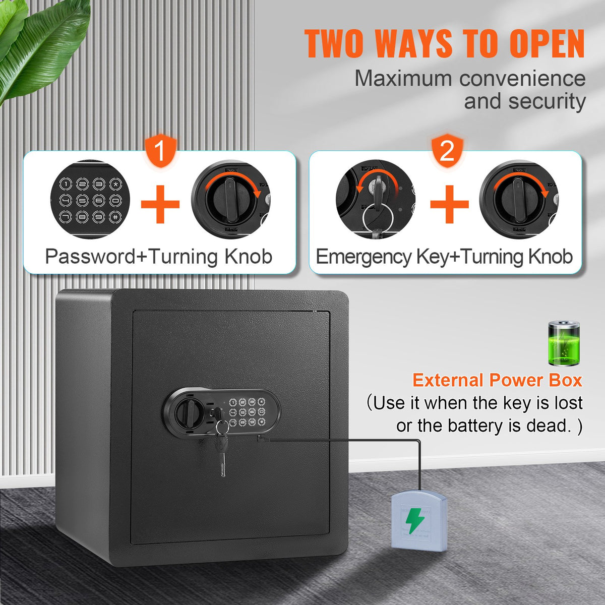 Home Safe | 1.8 cu.ft Steel Security Box | 15.75x13x16.9" for Cash & Valuables