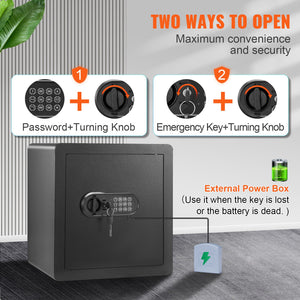 Home Safe | 1.8 cu.ft Steel Security Box | 15.75x13x16.9" for Cash & Valuables