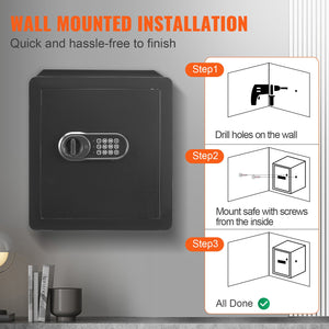 Home Safe | 1.8 cu.ft Steel Security Box | 15.75x13x16.9" for Cash & Valuables