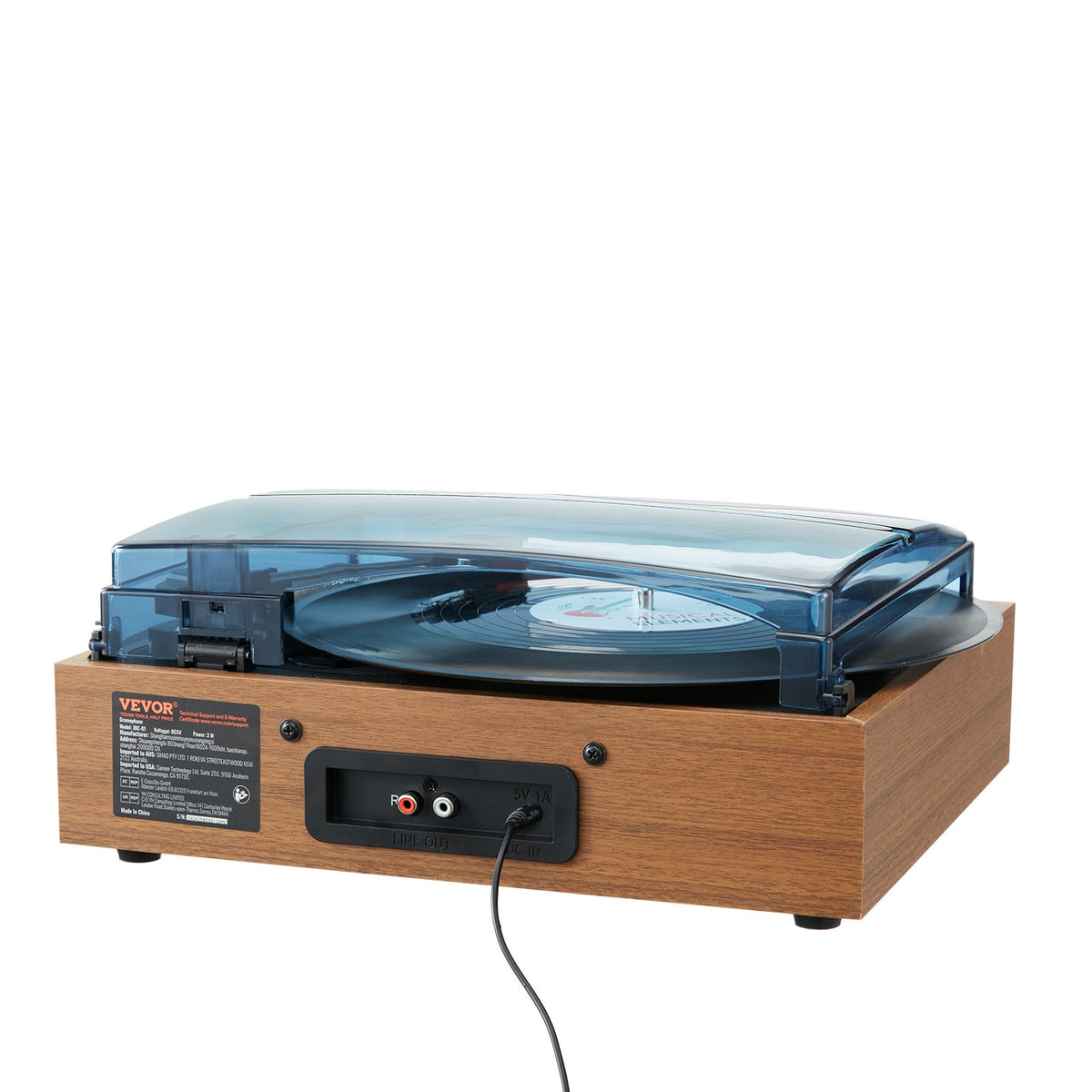 Bluetooth Record Player | 3-Speed Turntable with 3W Speakers