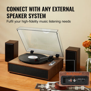 Bluetooth Record Player | 3-Speed Turntable with 10W Speakers
