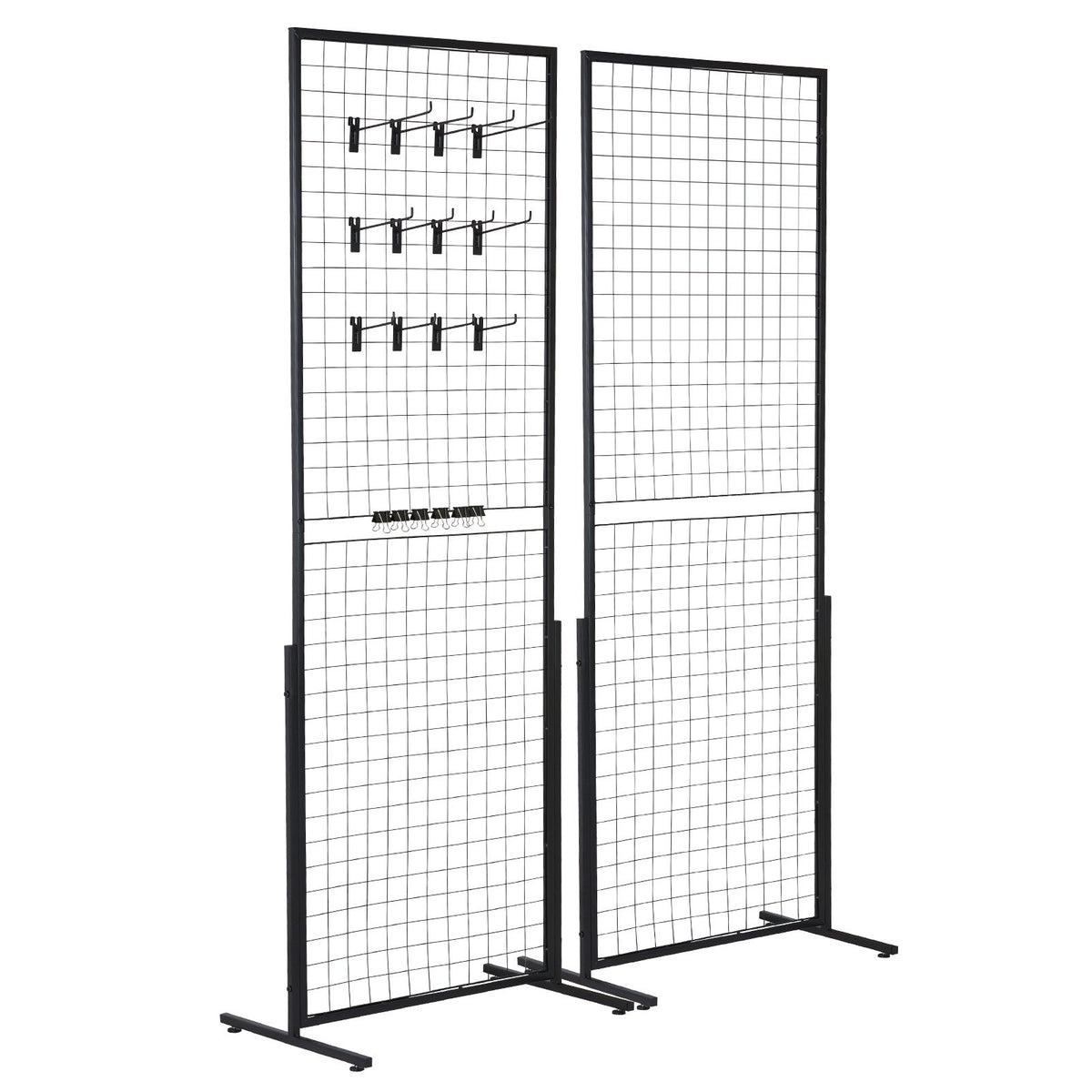Grid Wall Panels 2 Pack | 2'x5.6' Double-Sided with T-Base Stand