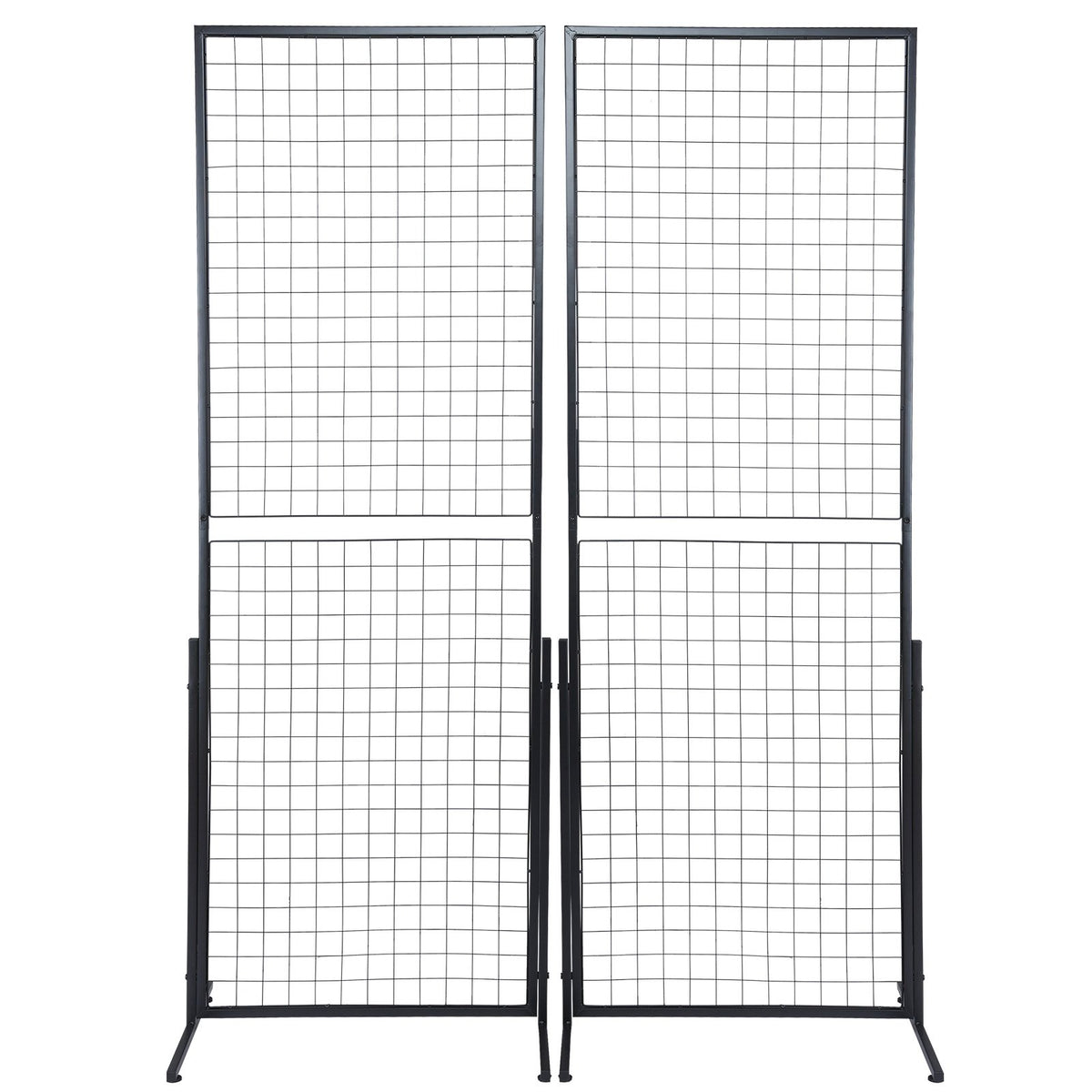 Grid Wall Panels 2 Pack | 2'x5.6' Double-Sided with T-Base Stand