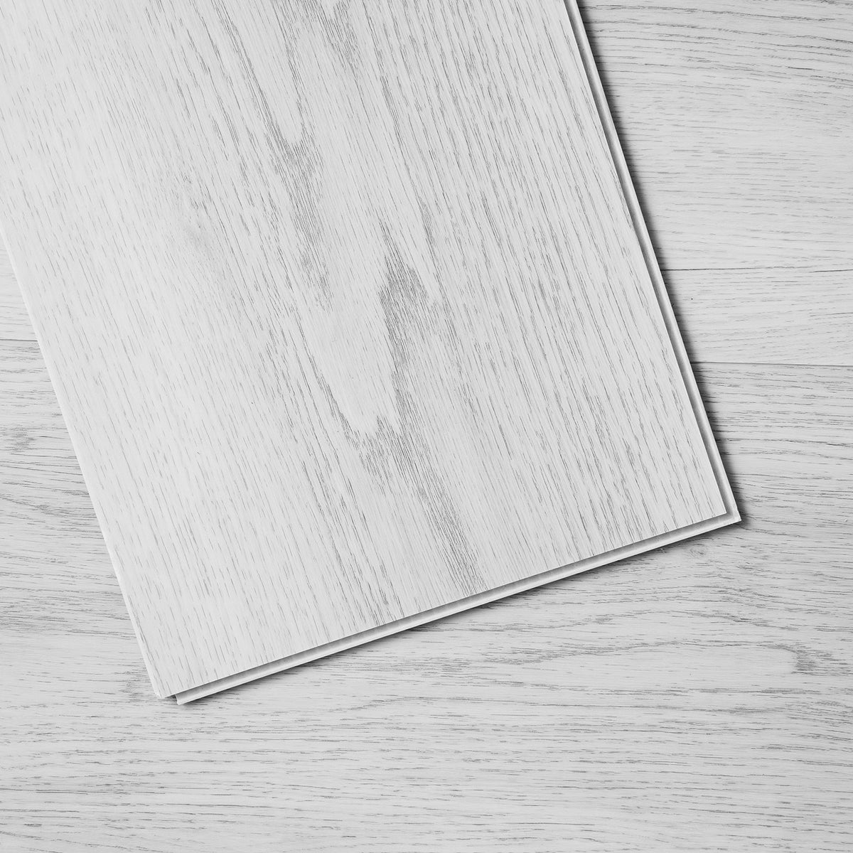 Interlocking Vinyl Floor Tiles 48"x7.3" | 10 Pack 5.5mm Thick | Light Gray Wood Grain