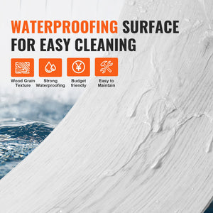 Interlocking Vinyl Floor Tiles 48"x7.3" | 10 Pack 5.5mm Thick | Light Gray Wood Grain