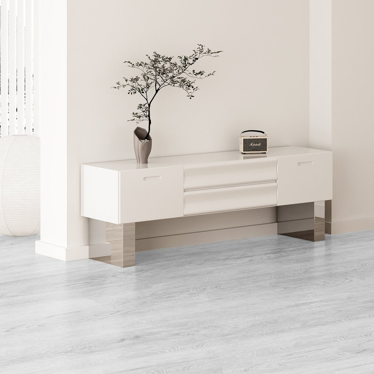 Interlocking Vinyl Floor Tiles 48"x7.3" | 10 Pack 5.5mm Thick | Light Gray Wood Grain