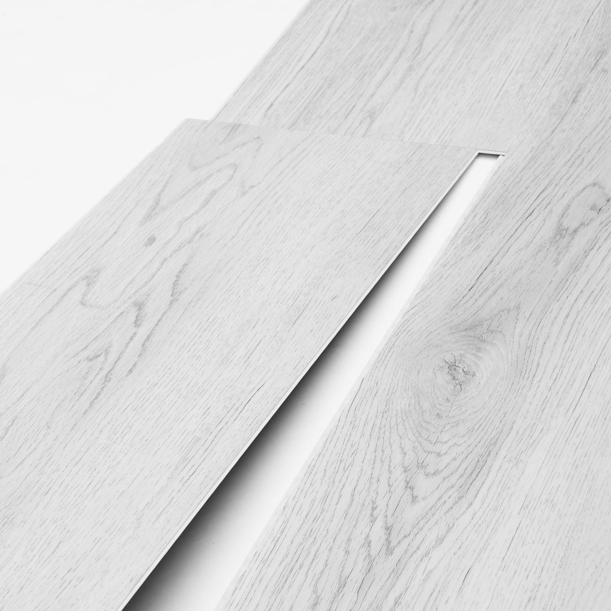 Interlocking Vinyl Floor Tiles 48"x7.3" | 10 Pack 5.5mm Thick | Light Gray Wood Grain