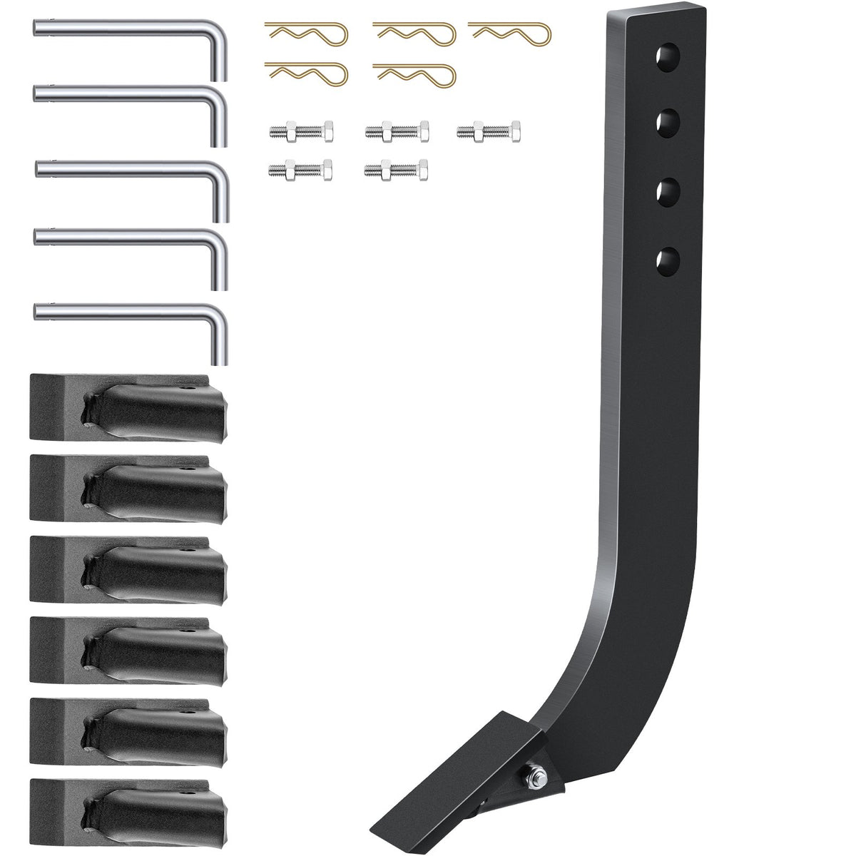 Box Blade Scarifier Shank Set | 46.4cm 5-Pack Steel Ripper Teeth | Adjustable Tractor Replacement Shanks for Digging & Plowing