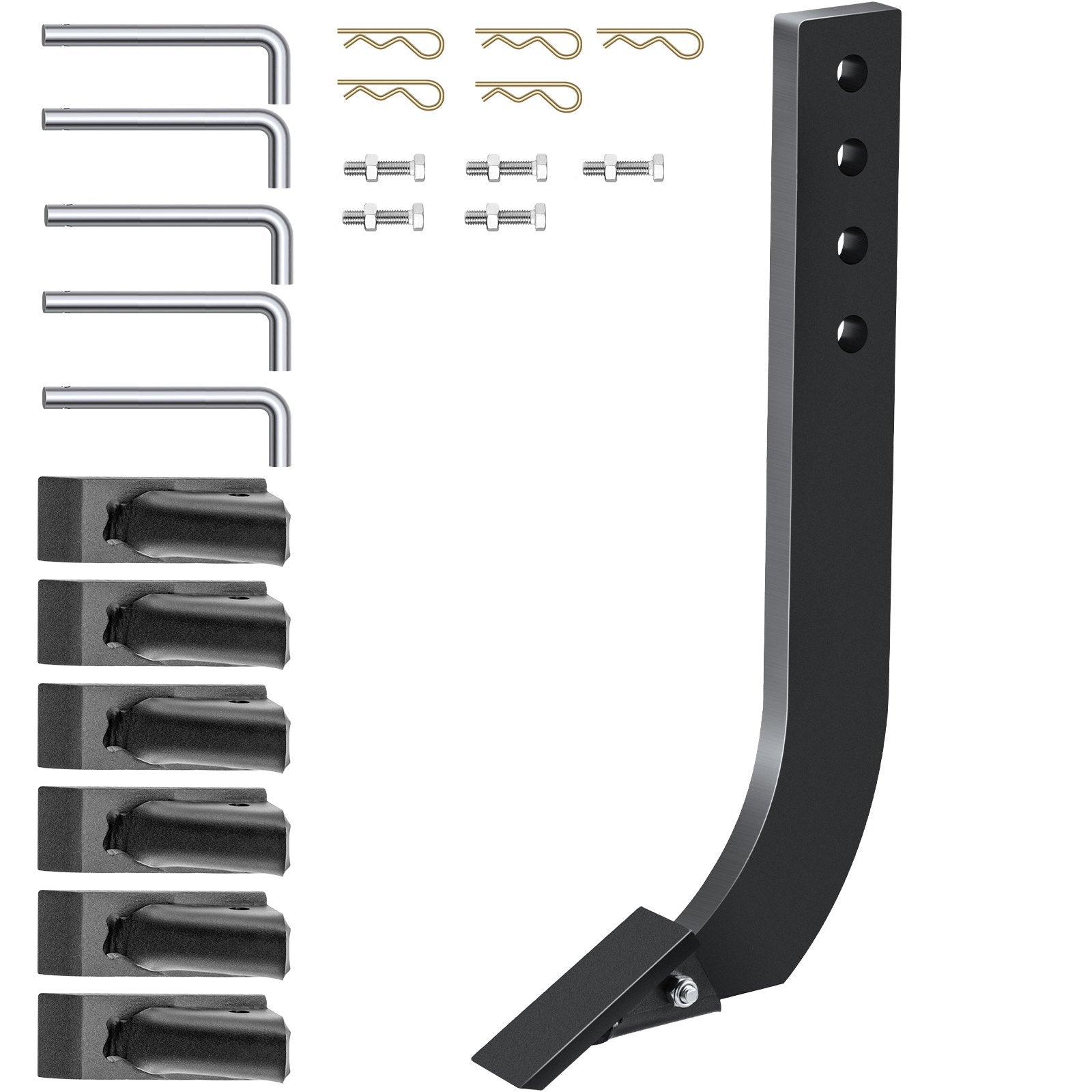 Box Blade Scarifier Shank Set | 46.4cm 5-Pack Steel Ripper Teeth | Adjustable Tractor Replacement Shanks for Digging & Plowing