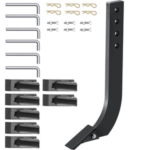 Box Blade Shank 46.6cm | 4 Holes Scarifier Shank with Removable Teeth & Pins | Adjustable Shanks for Digging & Ploughing | 6 Pack