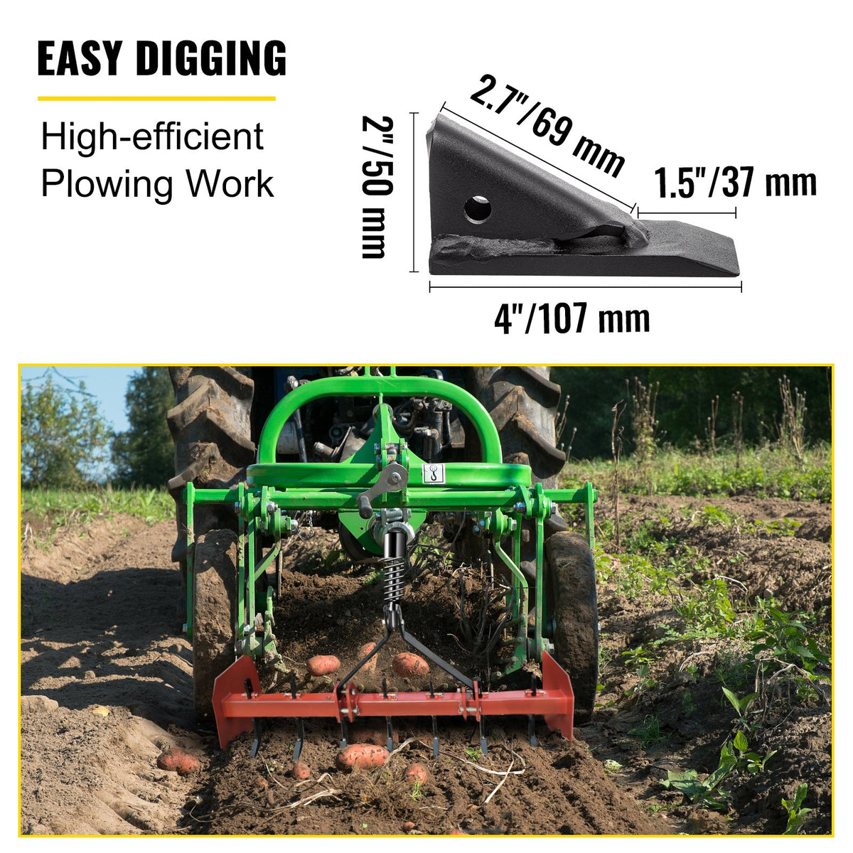 Box Blade Shank 46.6cm | 4 Holes Scarifier Shank with Removable Teeth & Pins | Adjustable Shanks for Digging & Ploughing | 6 Pack