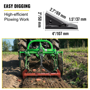 Box Blade Shank 46.6cm | 4 Holes Scarifier Shank with Removable Teeth & Pins | Adjustable Shanks for Digging & Ploughing | 6 Pack