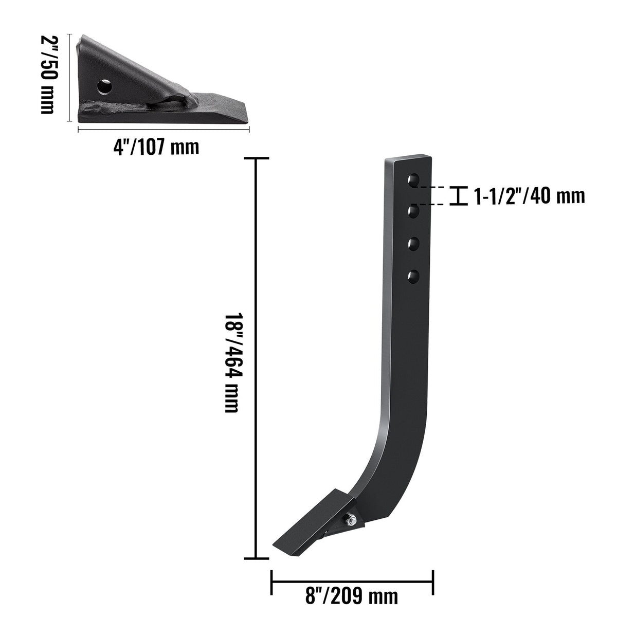 Box Blade Shank 46.6cm | 4 Holes Scarifier Shank with Removable Teeth & Pins | Adjustable Shanks for Digging & Ploughing | 6 Pack