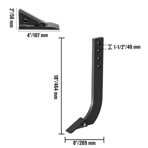 Box Blade Shank 46.6cm | 4 Holes Scarifier Shank with Removable Teeth & Pins | Adjustable Shanks for Digging & Ploughing | 6 Pack
