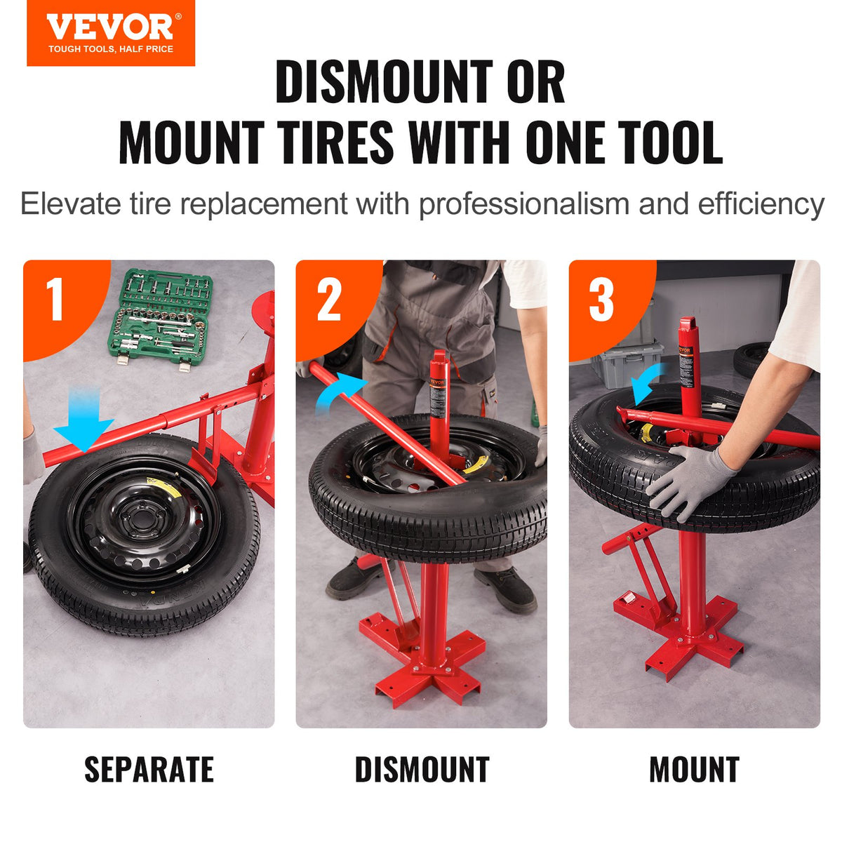 Manual Tire Changer | Portable Bead Breaker & Mounting Tool for 203–406mm Tires | Car, Truck & Trailer Use