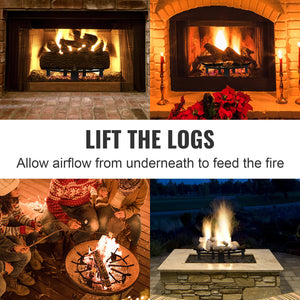 Log Grate 27 Inch | Heavy Duty Steel Firewood Rack with 6 Legs | Powder-Coated Finish | For Wood Stoves & Outdoor Fire Pits