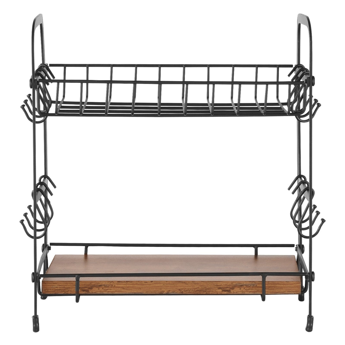 Coffee Bar Organizer | 2-Tier Countertop Stand with 12 Hooks