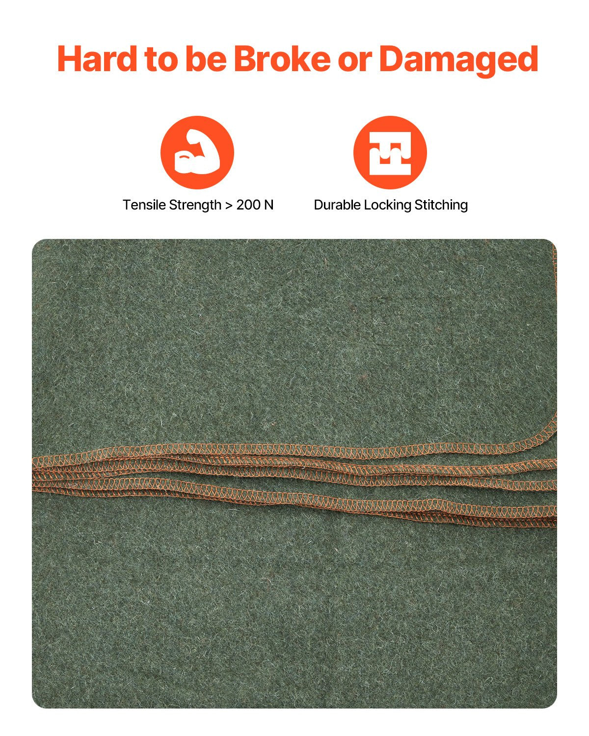 Wool Camping Blanket 1.62x2.23m | Warm Outdoor Blanket for Hiking, Travel & Camping