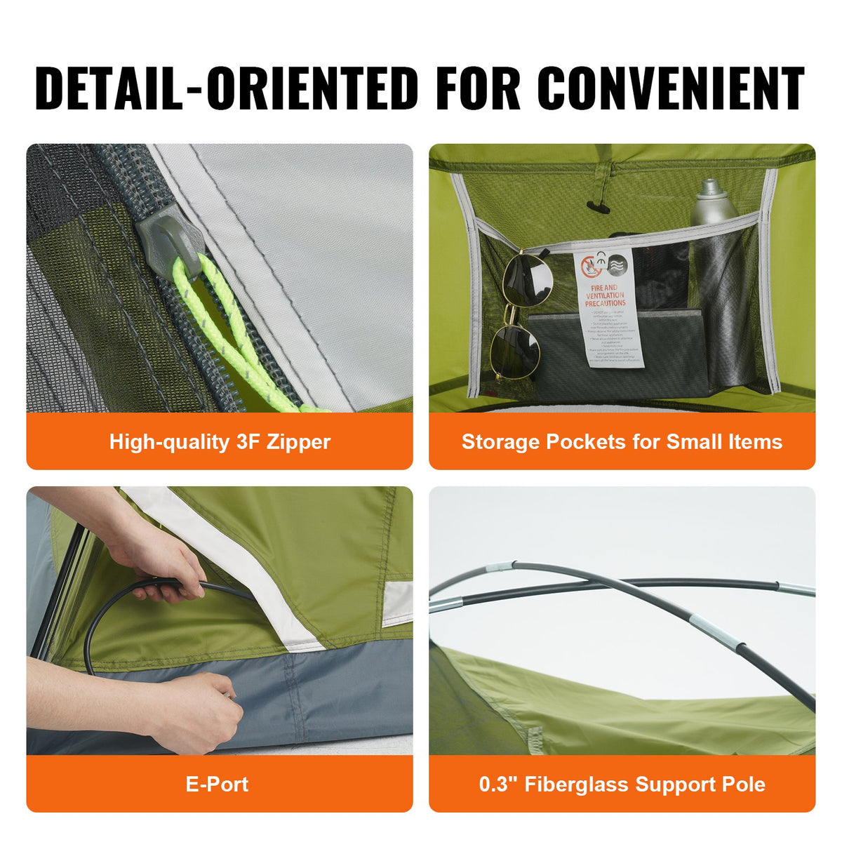 Camping Tent 7x7x4FT | Fits 6 People | Waterproof Lightweight Backpacking Tent for Outdoor Camping