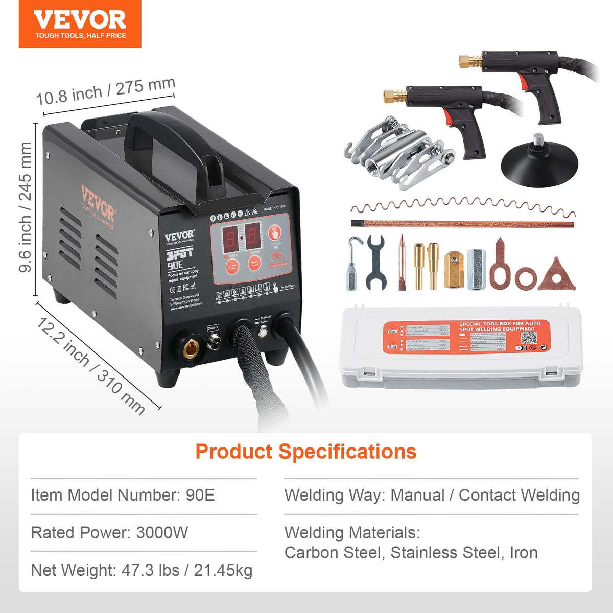 Stud Welder Dent Puller | 3kW Dent Repair Kit with 2 Welding Guns