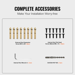 Outdoor Stair Handrail 47.6"x35.2" | Adjustable 0°-30° | Fits 3-4 Steps | Black Aluminum