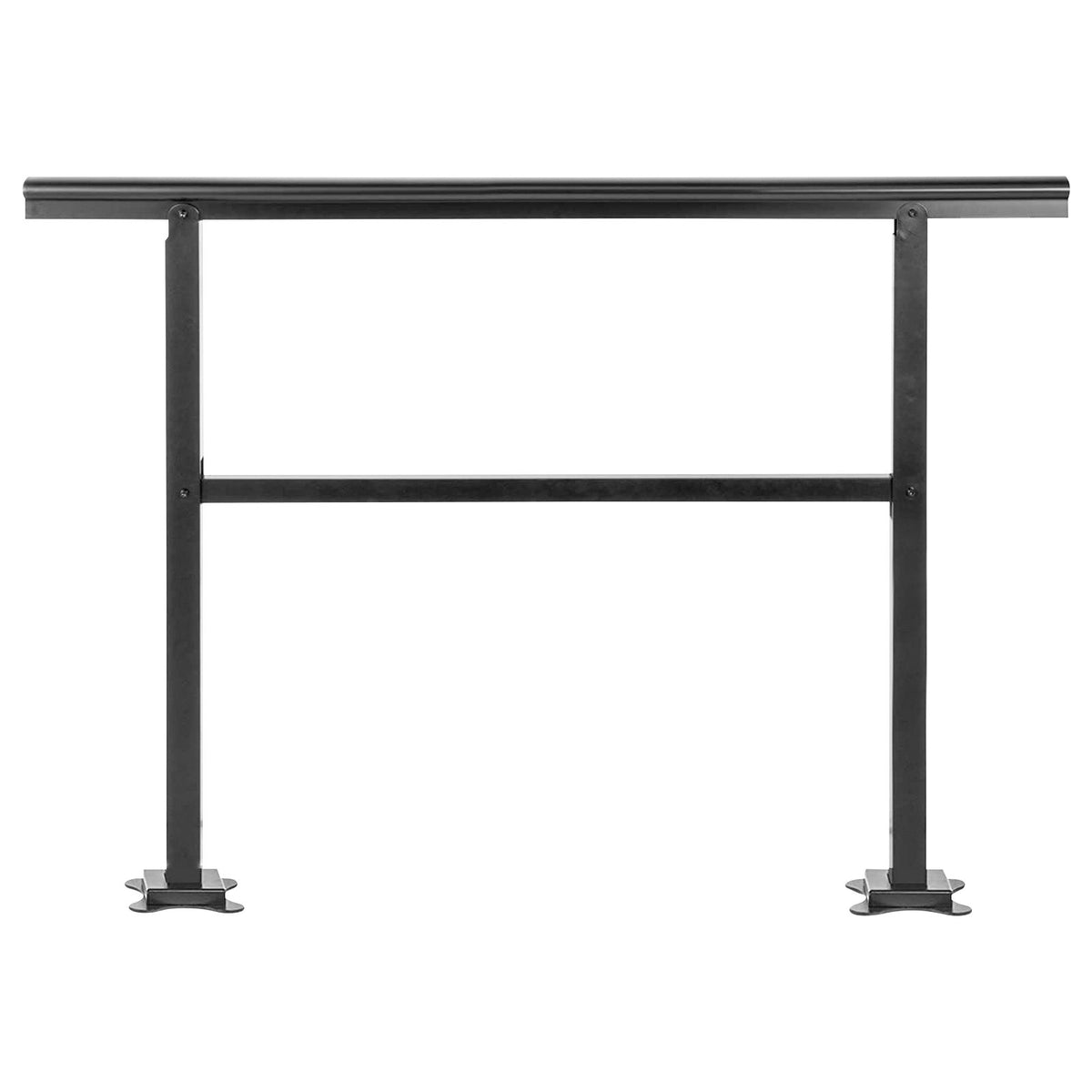 Outdoor Stair Handrail 47.6"x35.2" | Adjustable 0°-30° | Fits 3-4 Steps | Black Aluminum