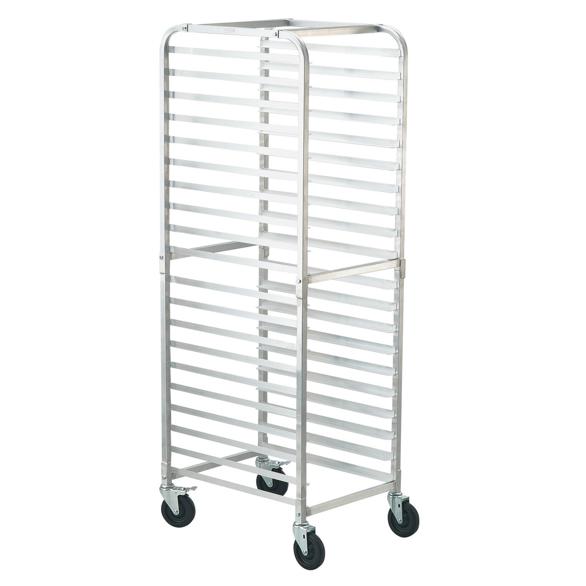 Bun Pan Rack 20-Tier | Commercial Aluminium Bakery Rack with Brake Wheels | Fits Half & Full Sheet Pans | Kitchen Storage Speed Rack | Bread Baking Equipment 660x517x1767mm