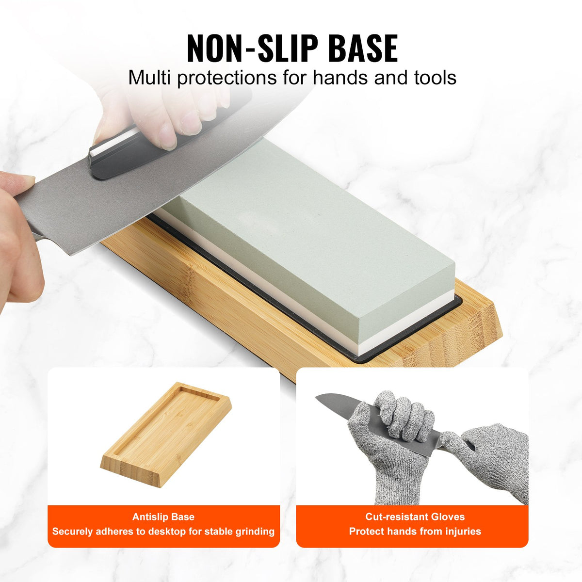 Knife Sharpening Kit 10 Piece | Dual-Sided Whetstones 400/1000 & 3000/8000 | Includes Bases, Guides & Flattening Stone