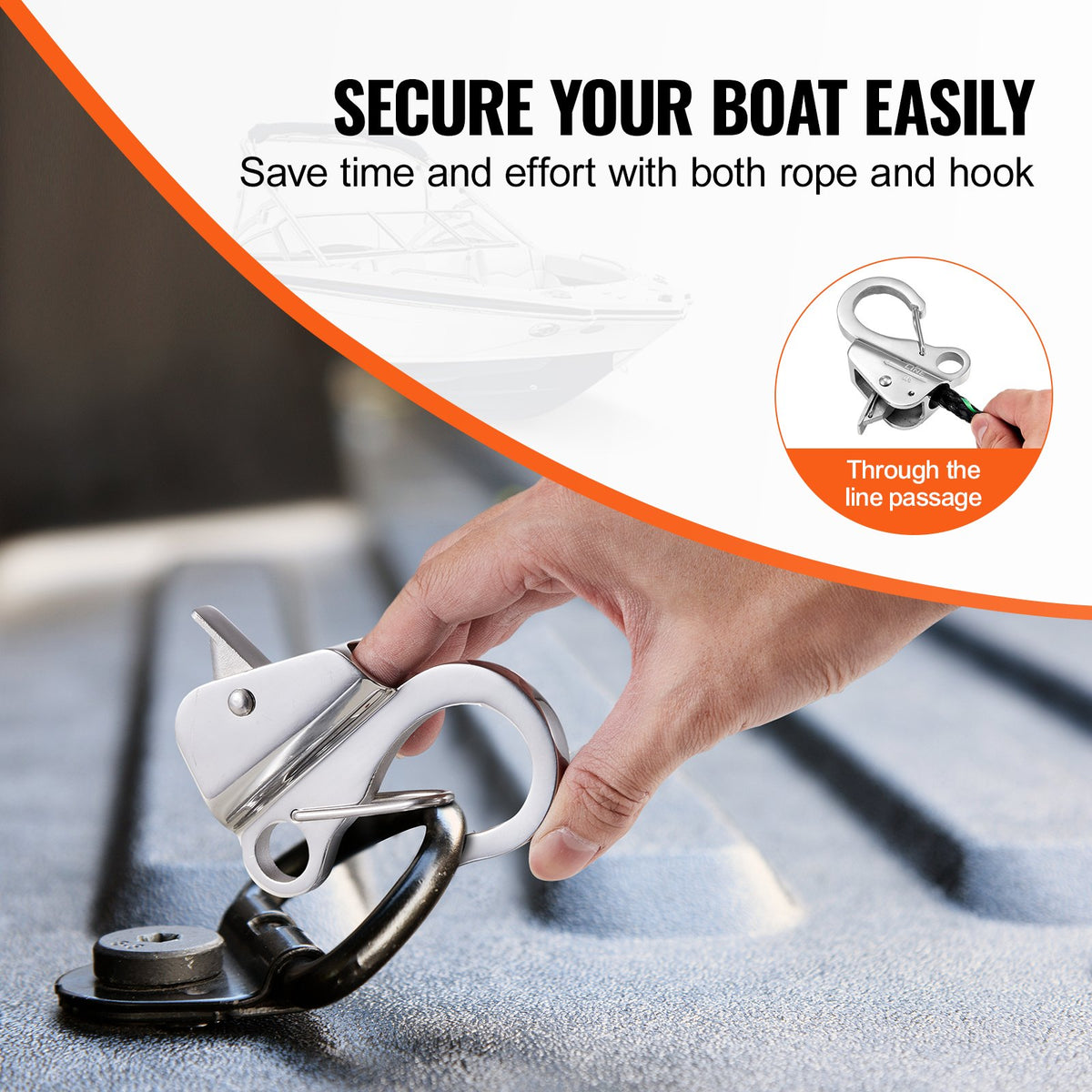 Boat Anchor Hook | Stainless Steel Knotless Anchor with Quick Release