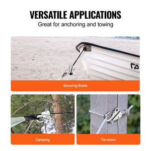 Boat Anchor Hook | Stainless Steel Knotless Anchor with Quick Release