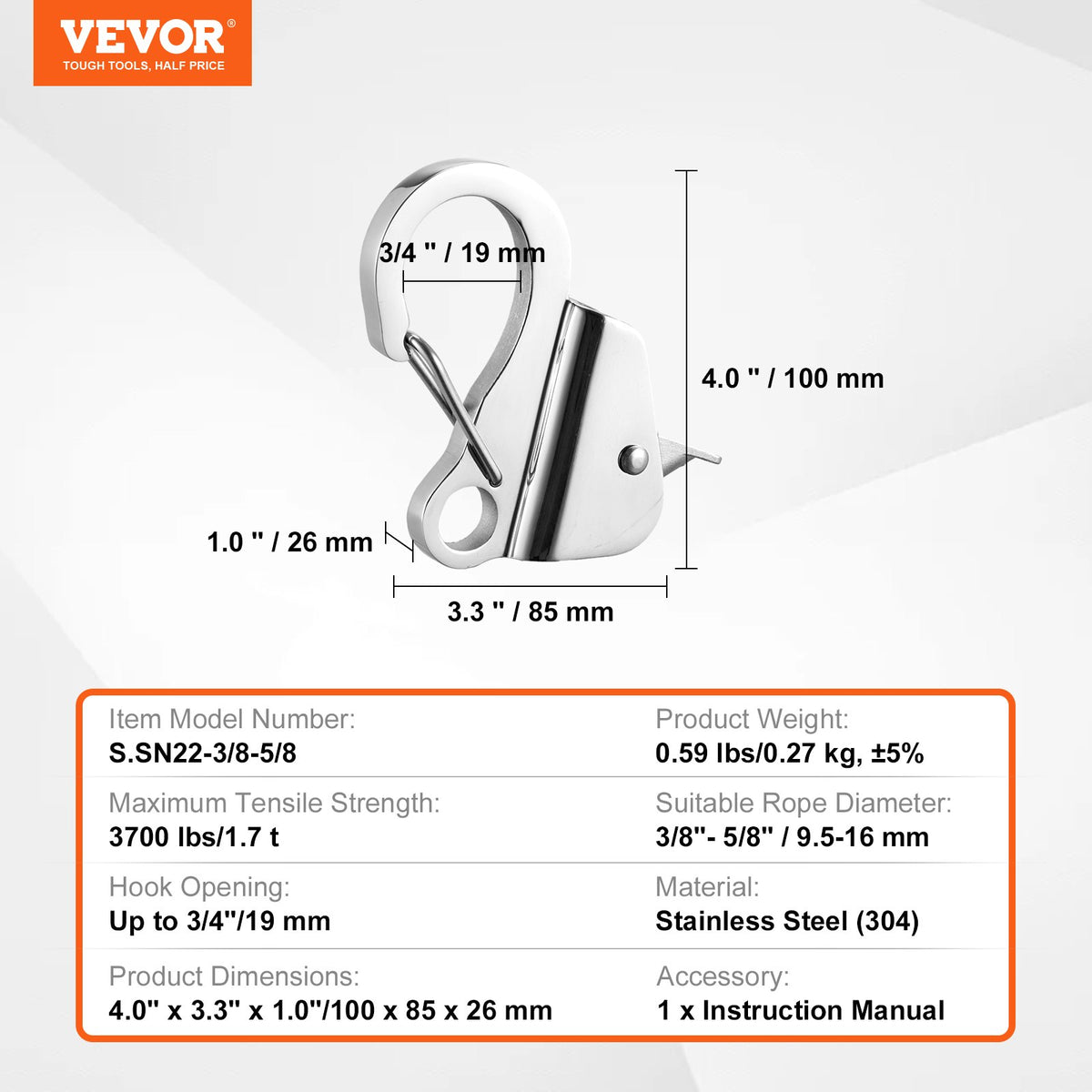 Boat Anchor Hook | Stainless Steel Knotless Anchor with Quick Release