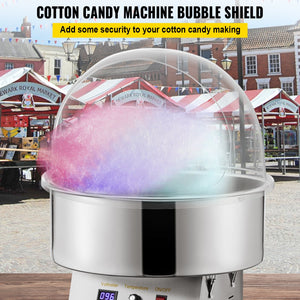 Cotton Candy Machine Bubble Shield 20.5" | Clear Plastic Cover for Commercial Candy Maker