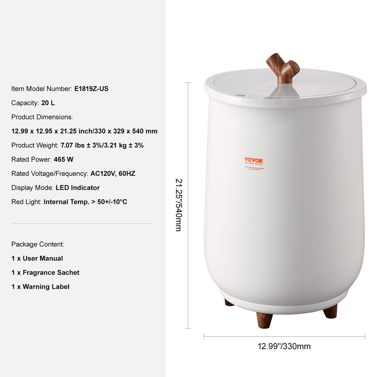 Towel Warmer Bucket 20L | Large Bathroom Towel Heater with Auto Shut-Off & 4-Level Timer | Fits 2 Oversized Towels, Bathrobes or Blankets | ETL & FCC Certified