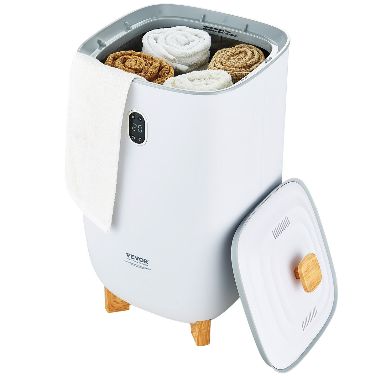 Towel Warmer Bucket | 35L with LED Screen, Timer & Dry Function | White